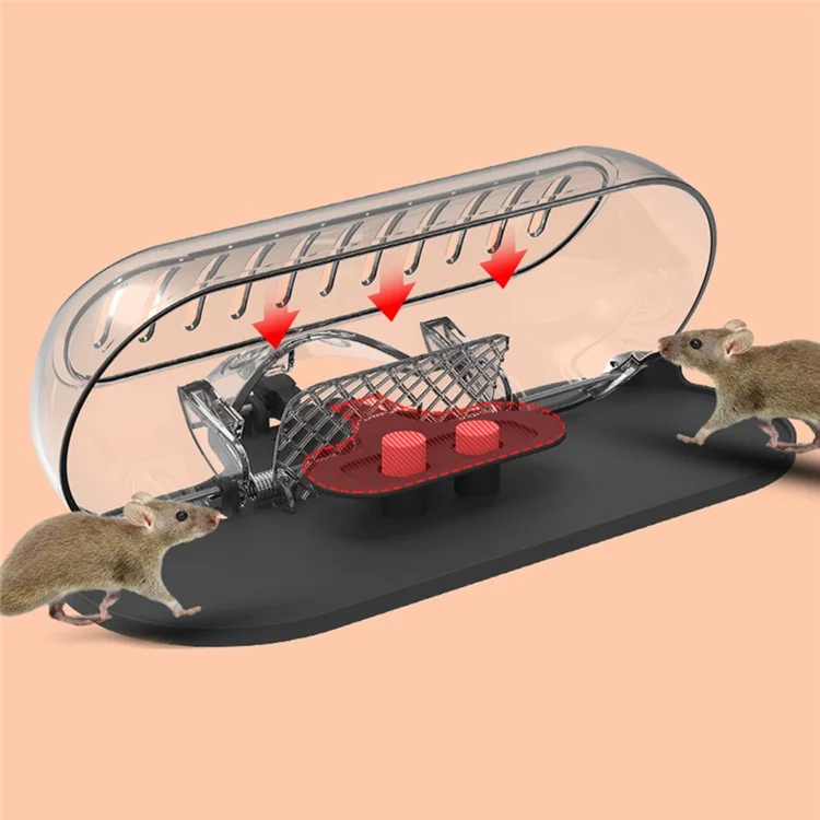 Side Buckle Mouse Trap Sensitive ABS Plastic Mice Catcher with Transparent Lid