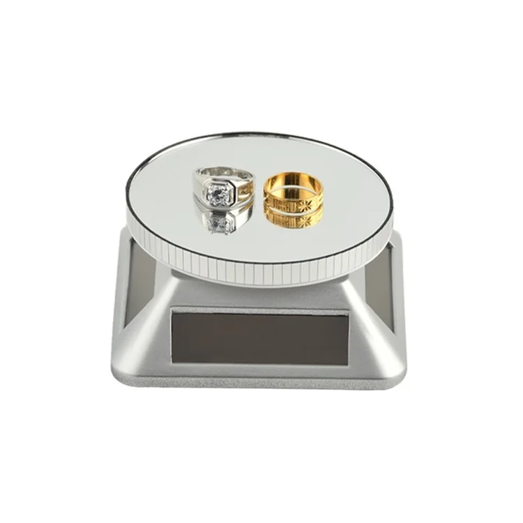 Solar Gem Display Turntable 360 Degrees Acrylic Tray Jewelry Display Stand - Gold
