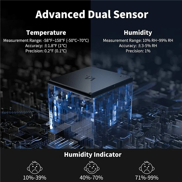 E0828 Smile Face Digital Wecker Multifunktions Haushalt Thermometer Hygrometer (Ohne Hintergrundbeleuchtung)