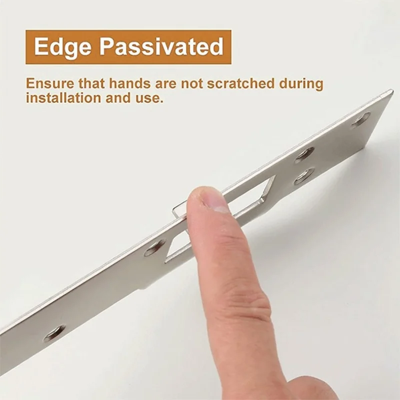 Stainless Steel Latch Plate Door Reinforcer Double Hole Security Latch Plate - Steel Color