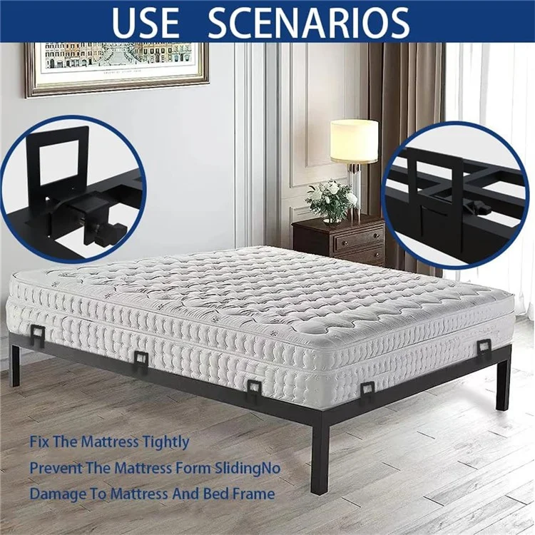 6 Set Style 3 Soporte de colchón antideslizante para estructura de cama de metal, tope de colchón ajustable