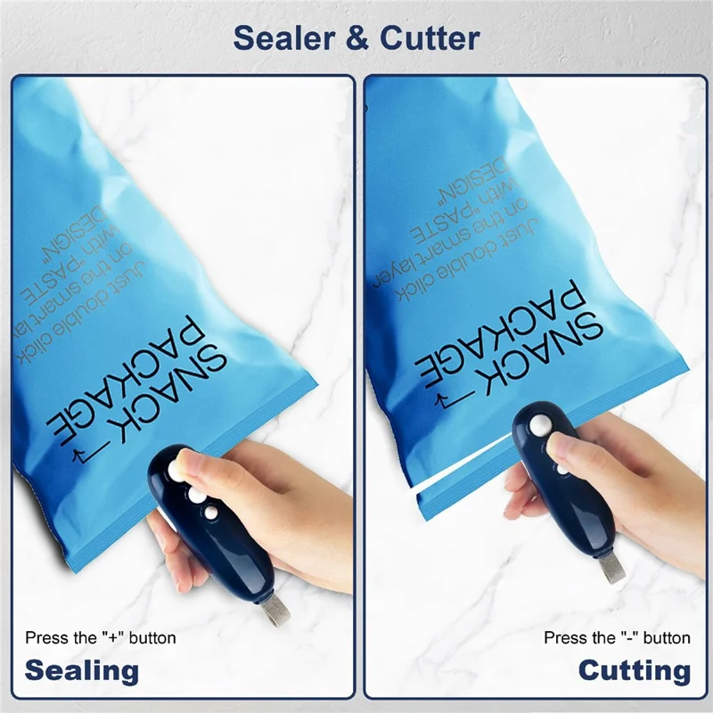 Mini Vacuum Sealer USB Rechargeable Handheld Easy Seal Bag Sealer for Food Storage - Blue