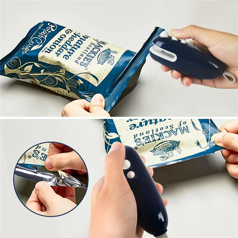 Mini Vacuum Sealer USB Rechargeable Handheld Easy Seal Bag Sealer for Food Storage - Blue