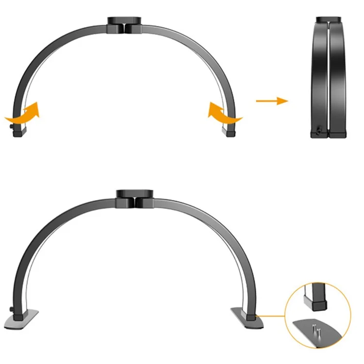 F-550A Desktop-Nagelkunstfüllleuchte, Maniküre-Wimpernverlängerungshalb-Mond-Schönheitsleuchte, EU-Stecker - Schwarz