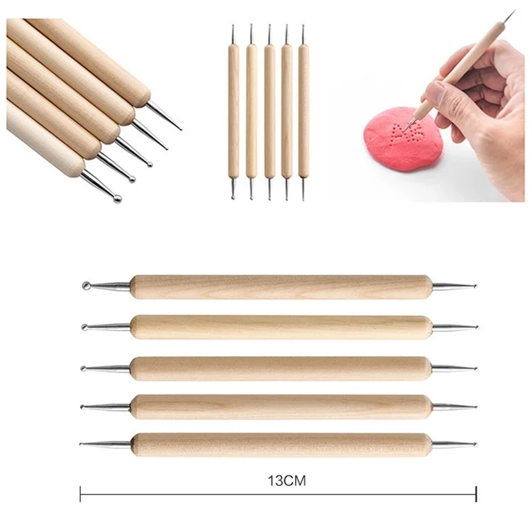 21120628 28PCS DIY POTTERY TOODS KIT POTERY SCARVING Set Plastic Clay Pill Stick Silicone Painting Brush