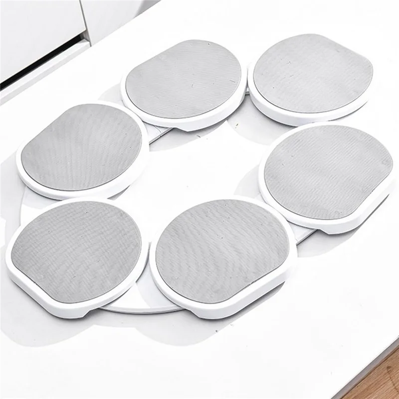 6 Trays Portable Turntable Kitchen Dining Table 360 Degree Manual Meal Rotating Tray