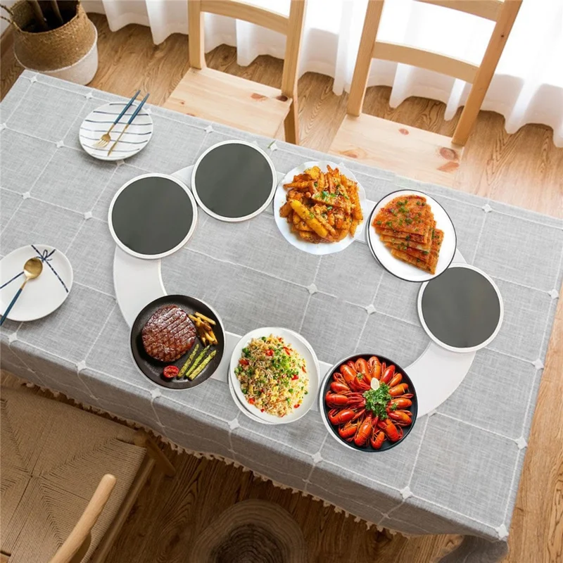 8 Trays ABS Turntable Kitchen Dining Table 360 Degree Manual Meal Rotating Tray