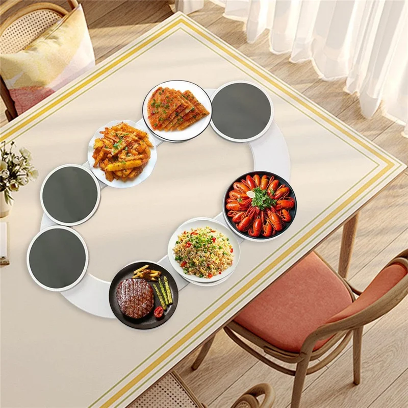 8 Trays ABS Turntable Kitchen Dining Table 360 Degree Manual Meal Rotating Tray