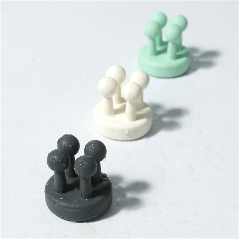 Silicone Wall Hook for Bathroom Kitchen Drill Free Toothbrush Razor Holder Adhesive Hanger - Mist Blue