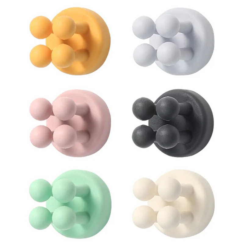 Silicone Wall Hook for Bathroom Kitchen Drill Free Toothbrush Razor Holder Adhesive Hanger - Mist Blue