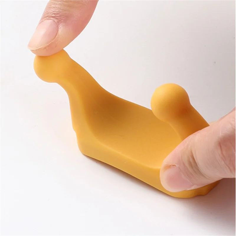 Waterproof Silicone Hanger Adhesive Wall Hook for Bathroom Toothbrush Holder Rack - Yellow