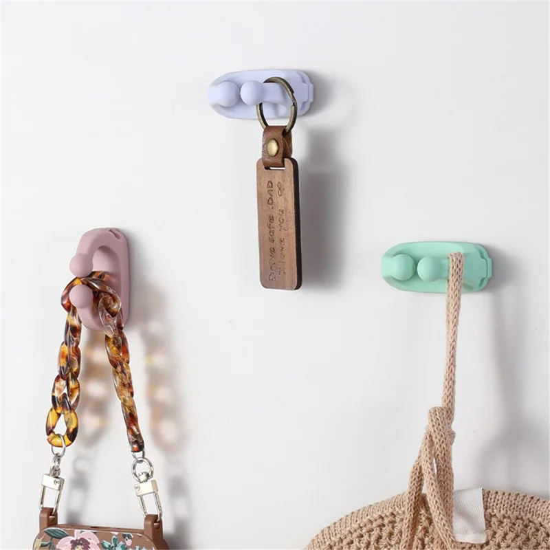 Waterproof Silicone Hanger Adhesive Wall Hook for Bathroom Toothbrush Holder Rack - Yellow