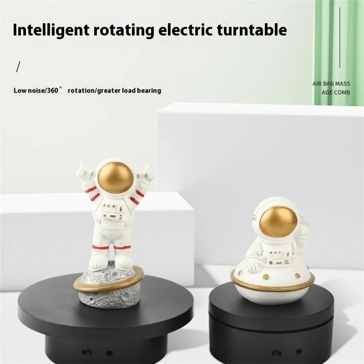 14cm USB Powered Electric Rotating Display Stand Jewelry Photography Turntable - Black