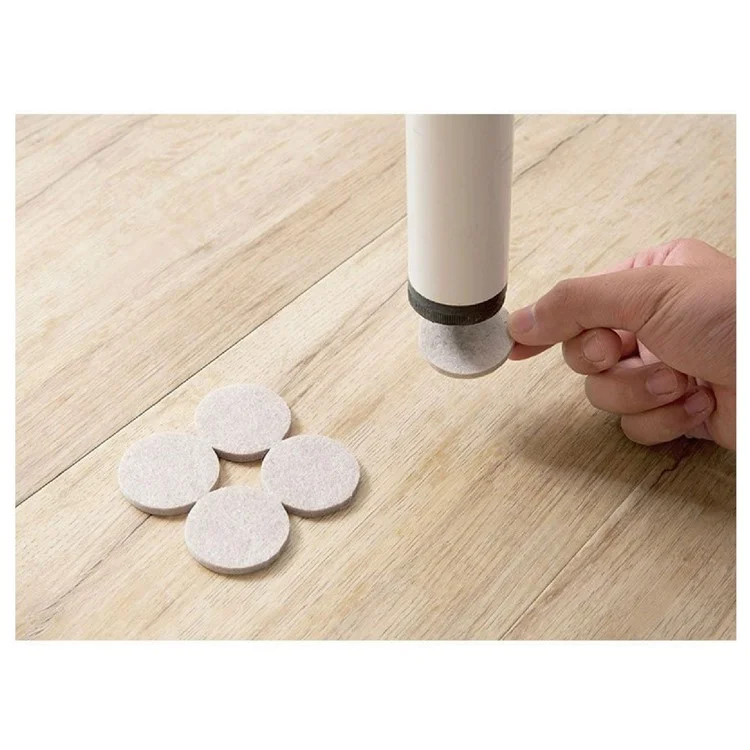M100 100Pcs / Set Self-Adhesive Felt PVC Chair Table Foot Pad Furniture Silent Non-Slip Floor Protection Mats - Beige