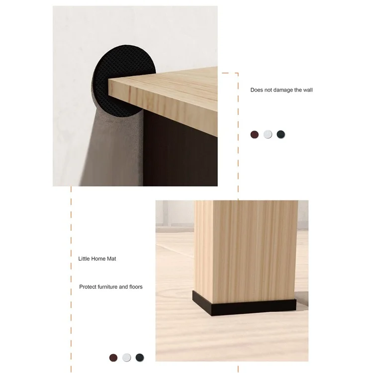 M100 100Pcs / Set Self-Adhesive Felt PVC Chair Table Foot Pad Furniture Silent Non-Slip Floor Protection Mats - Beige