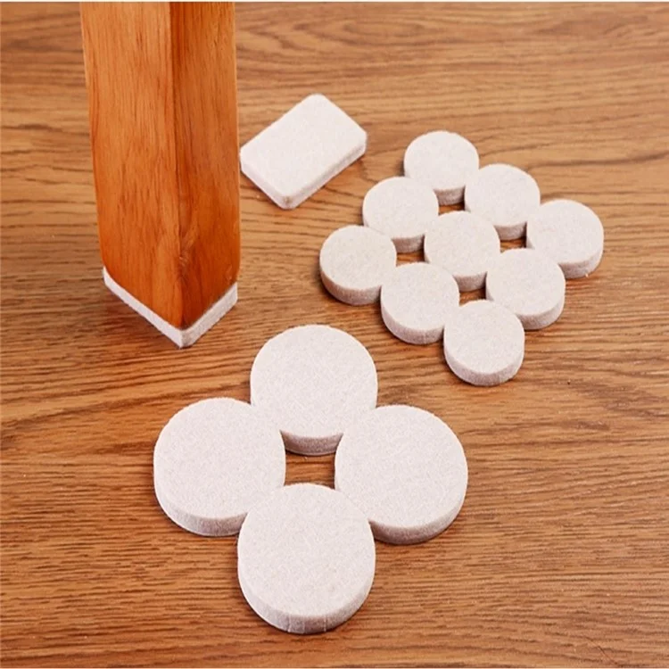 258Pcs / Set Self-Adhesive Felt PVC Chair Table Foot Pad Furniture Silent Floor Protection Mats - Apricot