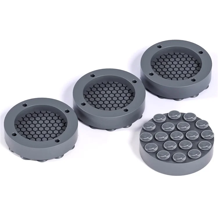 4Pcs Washing Machine Shock-absorbing Pads Silent Non-slip Round Heighten Pads - Grey