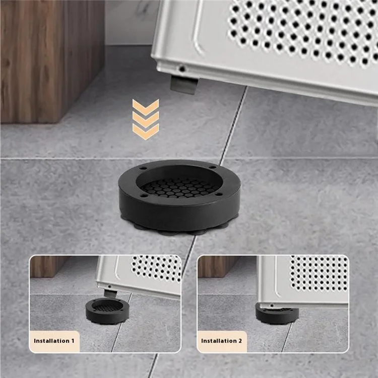 4Pcs Washing Machine Shock-absorbing Pads Silent Non-slip Round Heighten Pads - Grey