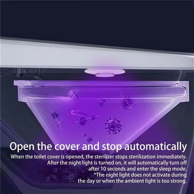 Mini UV Light Toilet Sanitizer Home Hotel Toilet Germicidal UV Lamp - White