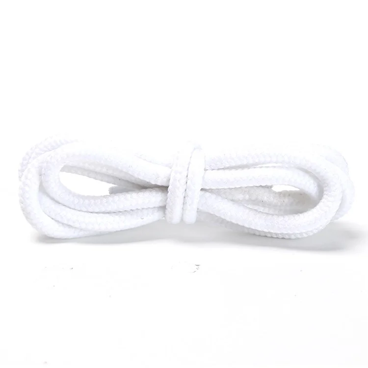 1 paio di lacci rotondi da 4 mm in poliestere per sneaker, scarponi da trekking, cappucci e cordoni dei pantaloni, 1,2 m - Bianco