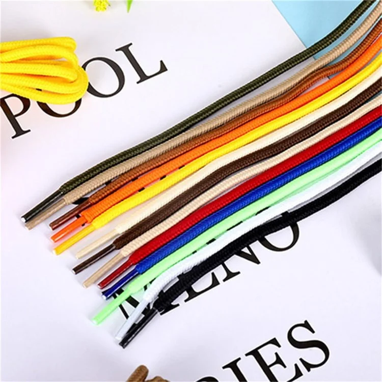 1 paio di lacci rotondi da 4 mm in poliestere per sneaker, scarponi da trekking, cappucci e cordoni dei pantaloni, 1,2 m - Bianco