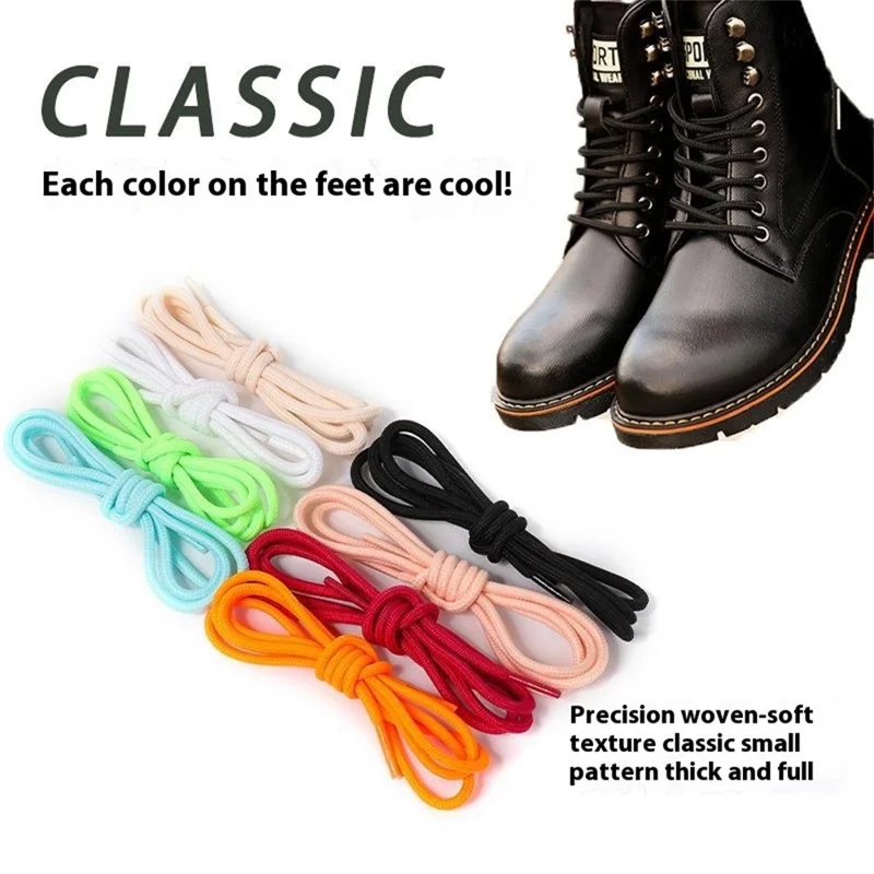 1 Pair Round 4mm Polyester Shoelaces Sneakers Hiking Shoes Hoods Trouser Ropes, 1.2m - Red