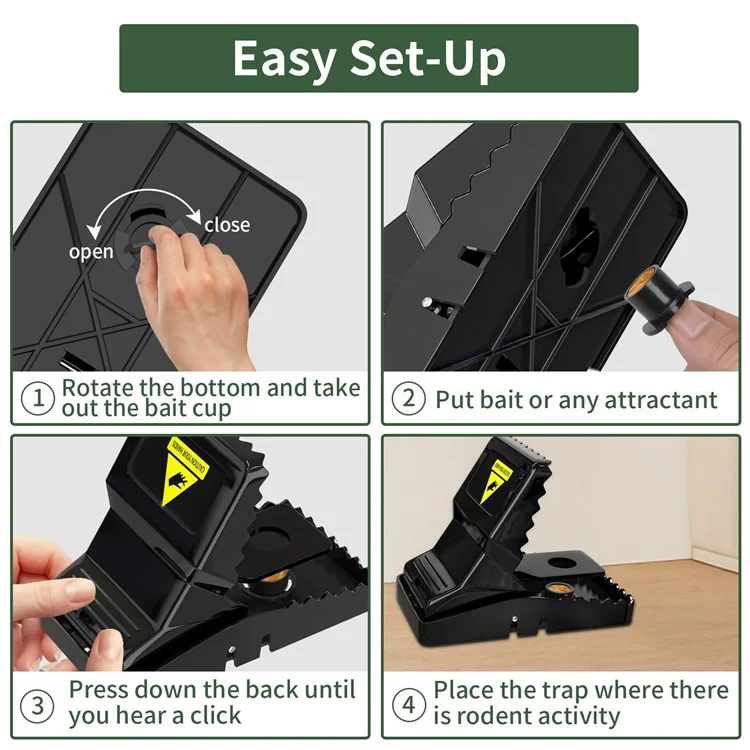6Pcs Highly Sensitive Mouse Snap Trap Plastic Reusable Home Rodent Catcher