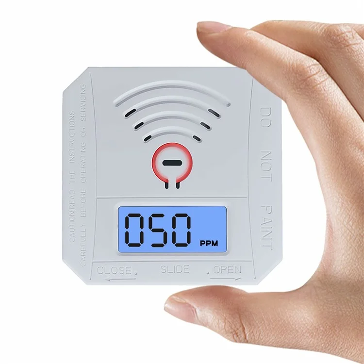 Mini Carbon Monoxide Detector with LCD Display Home Safety CO Alarm Sensor - Style A
