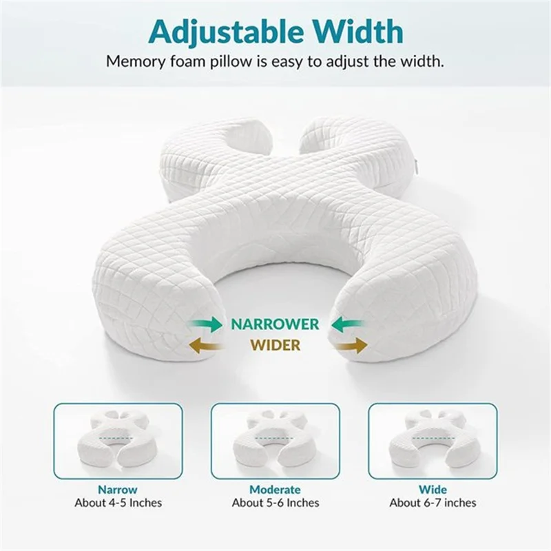 Low Style Soft Memory Foam Anti-aging Beauty Pillow Side Sleeping Face Anti-wrinkle Pillow - Blue