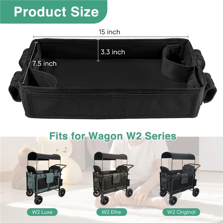 Vassoio in tessuto Oxford per carrozzina Wonderfold Baby Wagon, supporto per pasti e snack - S / Per W1 / W2