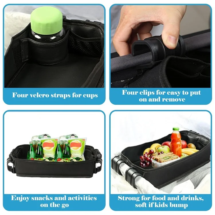 Vassoio in tessuto Oxford per carrozzina Wonderfold Baby Wagon, supporto per pasti e snack - S / Per W1 / W2