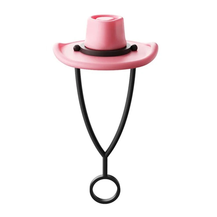 Gobelet isotherme avec couvercle en silicone et paille mignonne, anti-poussière, 10 mm (testé FDA, sans BPA) - Rose