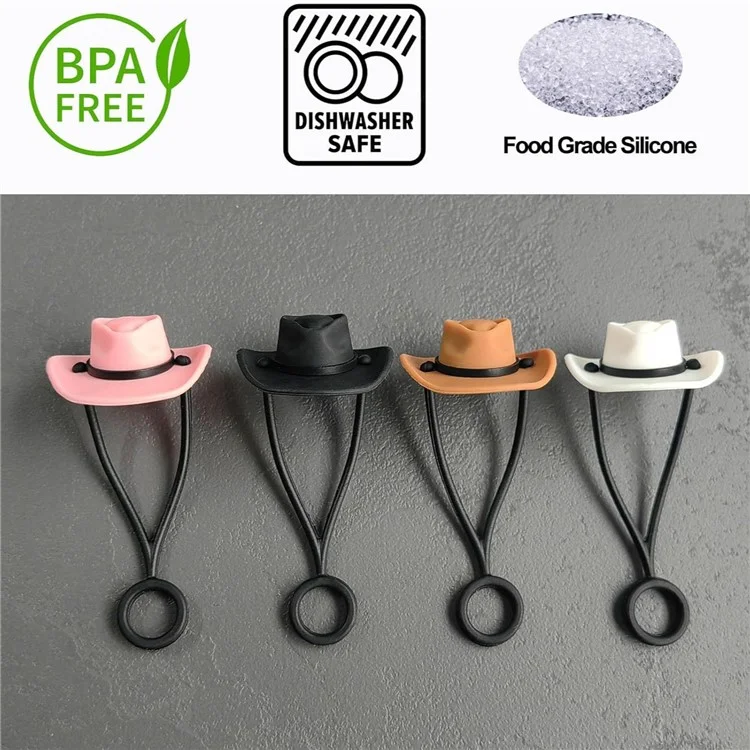Gobelet isotherme avec couvercle en silicone et paille mignonne, anti-poussière, 10 mm (testé FDA, sans BPA) - Rose