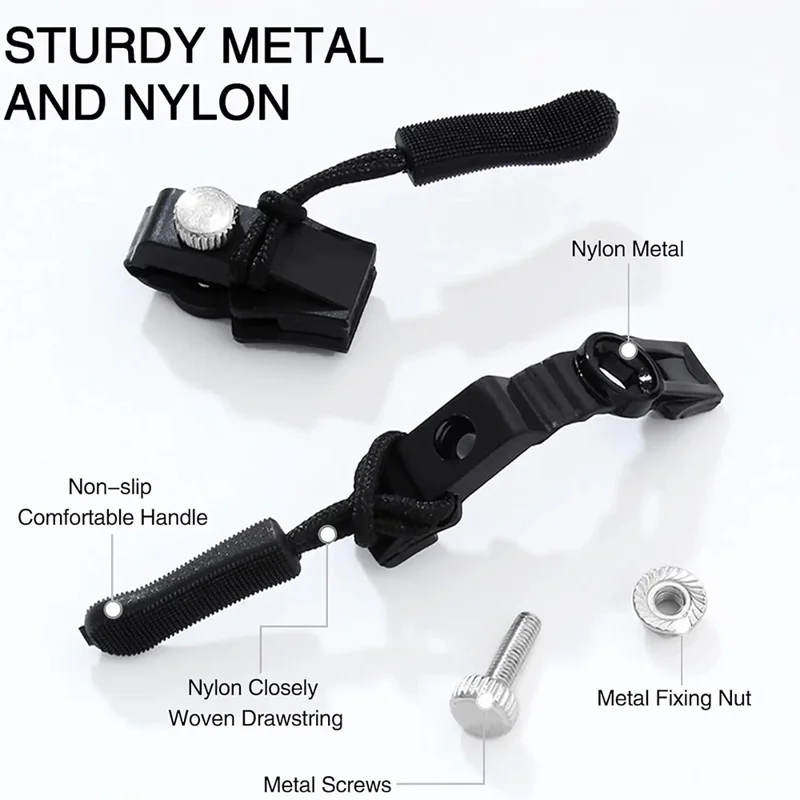 2Pcs Universal Zipper Repair Kit Instant Detachable Zipper Head for Jacket Bag Zipper Slider - M