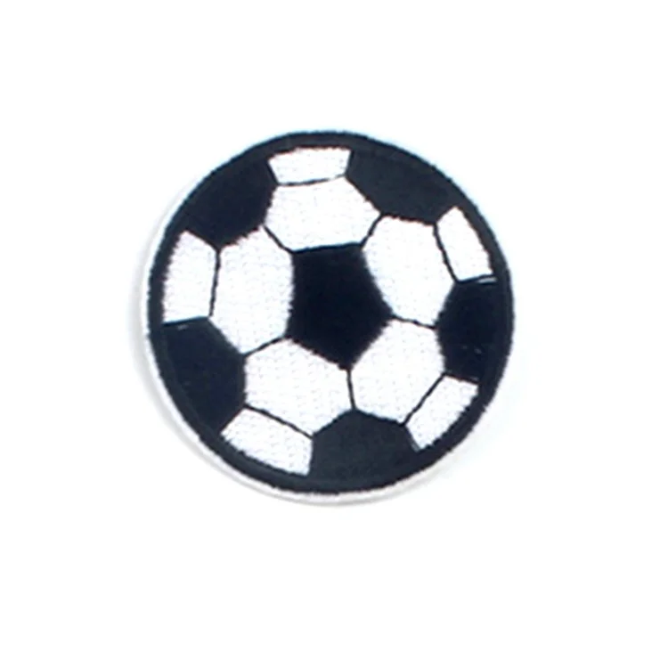 5 cm Cartoon-Fußball gestickt auf Bügelbild für Kleidung, Tasche, Applikationen, DIY-Abzeichen, Aufkleber