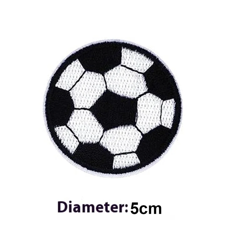 5 cm Cartoon-Fußball gestickt auf Bügelbild für Kleidung, Tasche, Applikationen, DIY-Abzeichen, Aufkleber