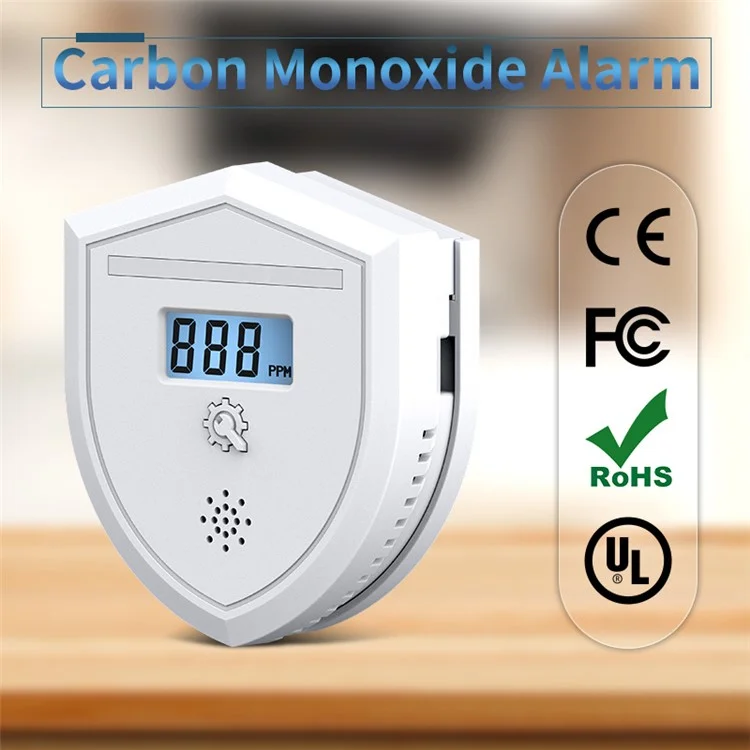 Détecteur de monoxyde de carbone Alarme de maison CO Affichage numérique Alerte 85 dB Capteur de haute précision