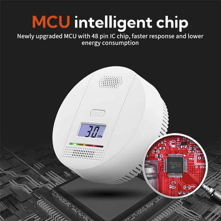 LCD Display Carbon Monoxide Alarm Detector Home Security Portable CO Sensor