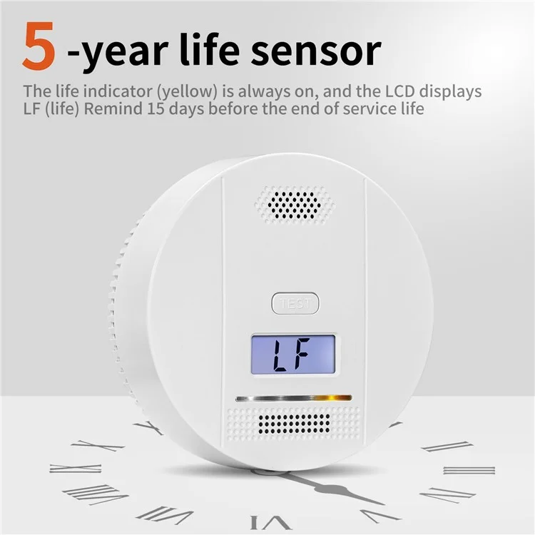 LCD Display Carbon Monoxide Alarm Detector Home Security Portable CO Sensor