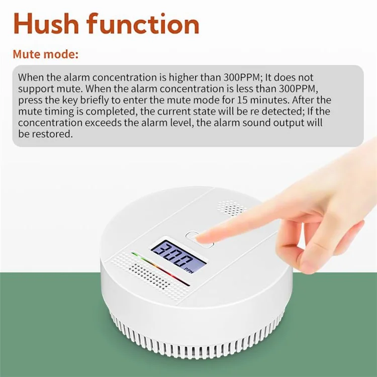 LCD Display Carbon Monoxide Alarm Detector Home Security Portable CO Sensor
