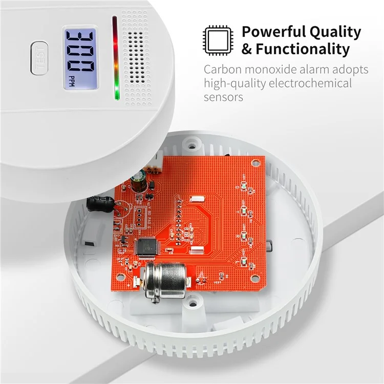 LCD Display Carbon Monoxide Alarm Detector Home Security Portable CO Sensor