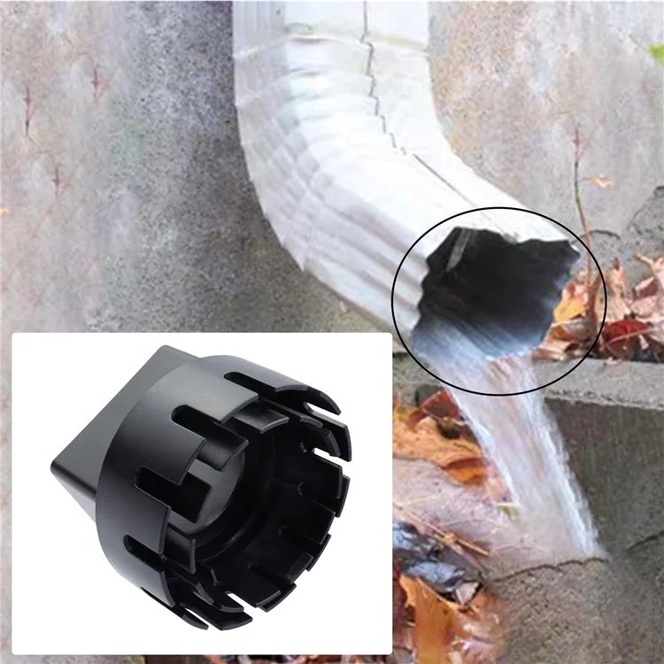 2x3 Inch Drain Pipe Draining Rain Gutter PVC Drain Connector Downspout Adapter - Black