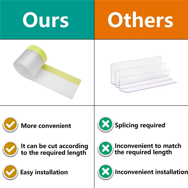 Under Couch Guards Blocker 3m PVC Strap Baffle Bottom Gap Bumper Barrier for Under Sofa Bed - Black