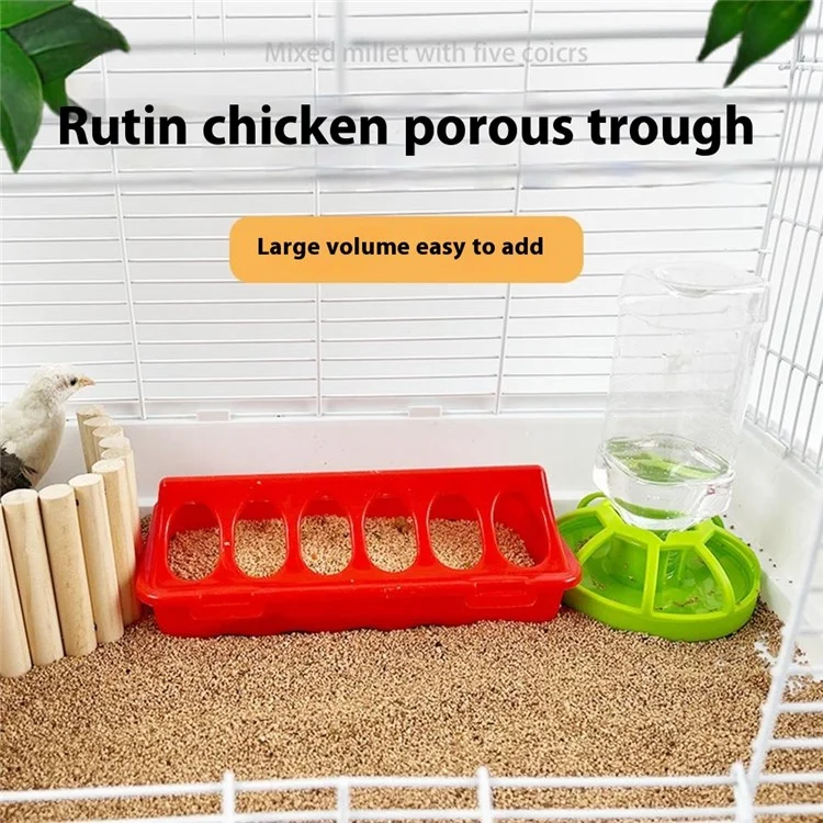 Flip Top Poultry Feeder 12 Holes Plastic Feeding Tray for Chicken Duckling Bird