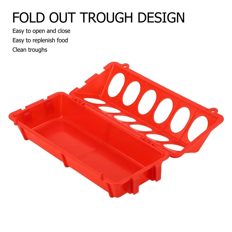Flip Top Poultry Feeder 12 Holes Plastic Feeding Tray for Chicken Duckling Bird