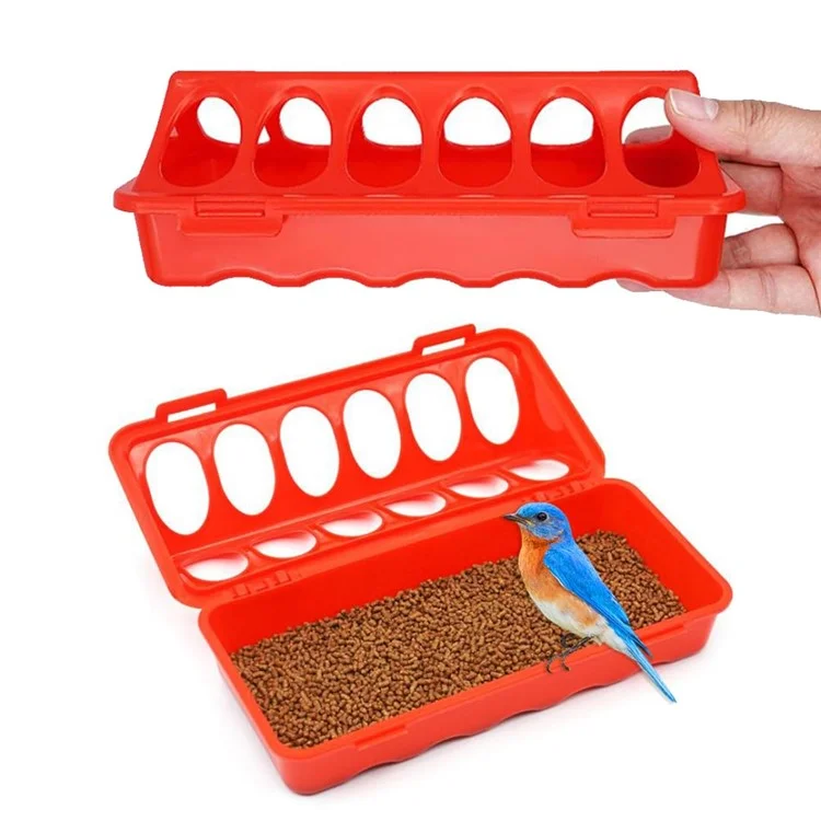 Flip Top Poultry Feeder 12 Holes Plastic Feeding Tray for Chicken Duckling Bird