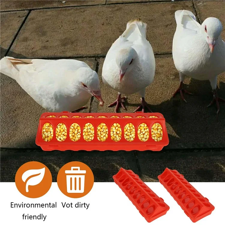 Comedouro de Aves com Tampa Basculante, 18 Orifícios, Bandeja de Alimentação de Plástico para Galinha, Pato e Pássaro