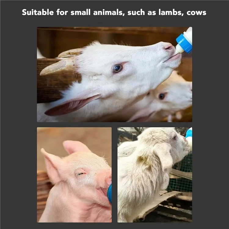 Piggy Milk Feeder 2.5L Round Piglet Poultry Breeding Feeder with 6 Pacifiers for Lambs, Piglets, Cows