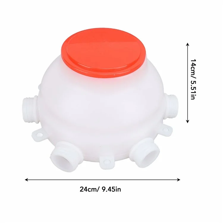 Piggy Milk Feeder 2.5L Round Piglet Poultry Breeding Feeder with 6 Pacifiers for Lambs, Piglets, Cows