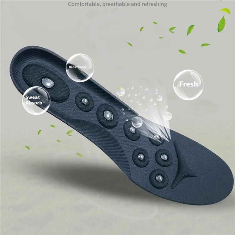 1 Par de Palmilhas Magnéticas de Massagem Respiráveis e Absorventes de Suor com Apoio de Arco - 25,5 cm / 35-41